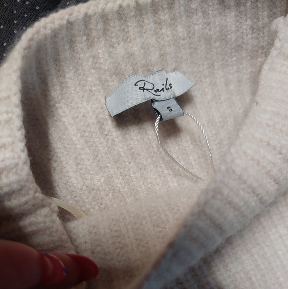 Rails Cream and Black Striped Turtleneck Sweater - Picture 4 of 5
